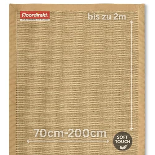 Floordirekt Sisal-Teppich Bombay 70x130 cm – Naturfaser Teppich mit Baumwollbordüre, Wohnteppich, Sisalteppich