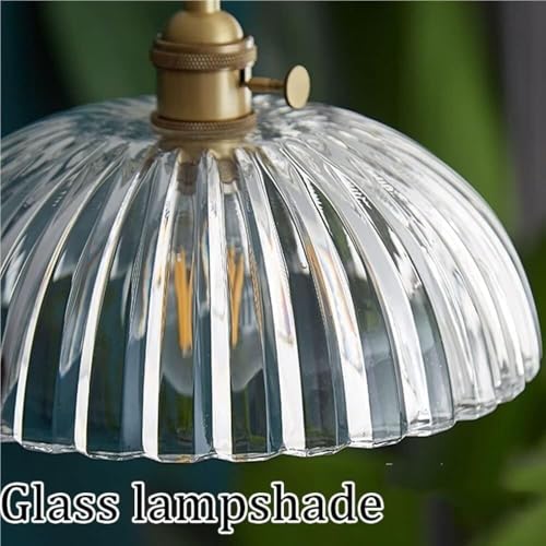 Suspension minimaliste laiton et verre strié, lustre d'exception E27 - 7