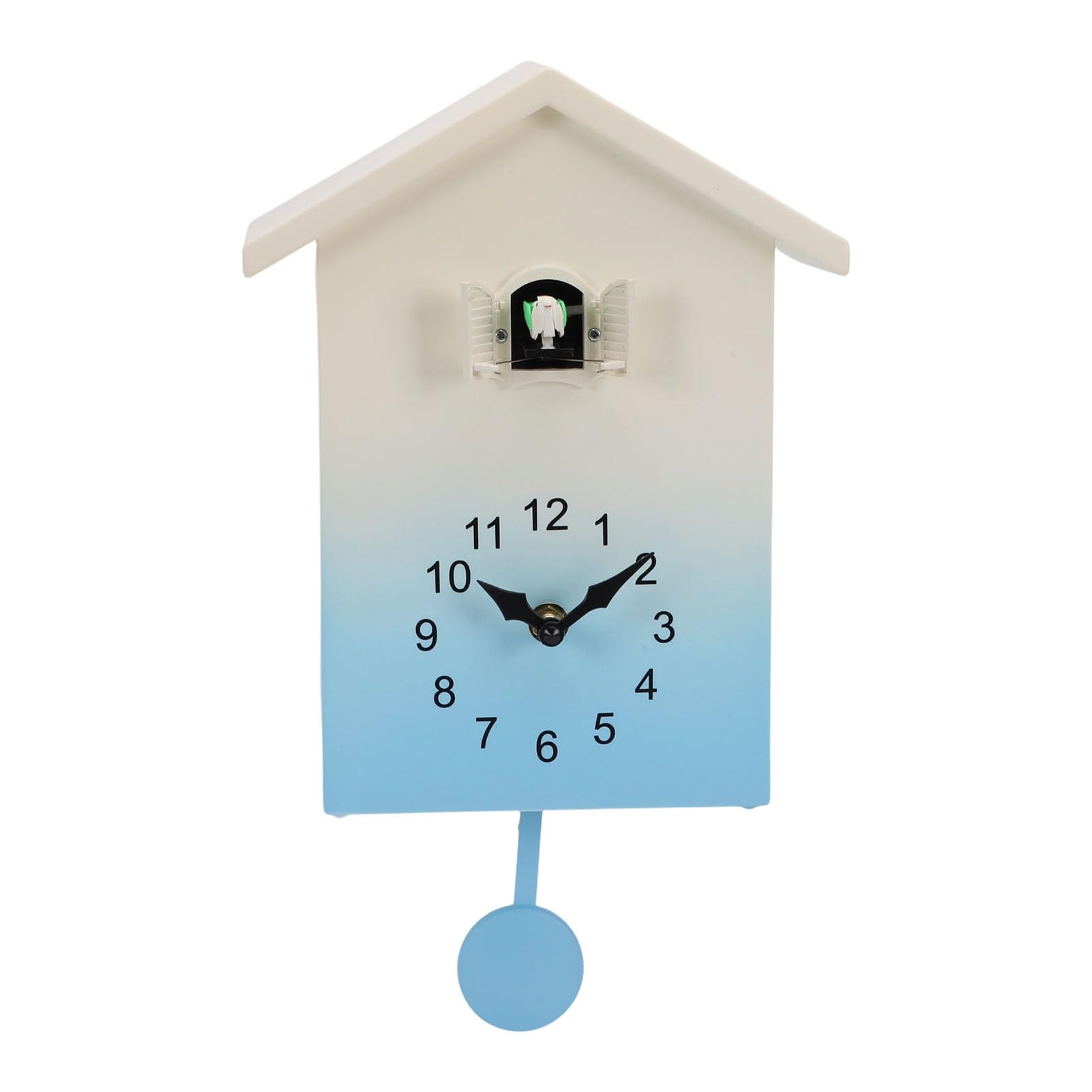 Cryfokt Orologio a cucù con Adorabili Voci di Uccelli Orologio da Parete con Rintocchi Dal Design Moderno Alimentato a Batteria per il Soggiorno Dell'ufficio Studio (BLUE)