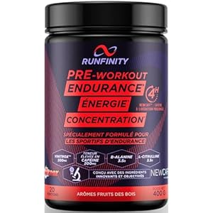Pre Workout Runfinity – Booster d’Énergie Longue Durée : 4 Heures d&rsquo;Efficacité – Performances Maximales – Endurance Puissance & Concentration – Formule Premium Made in France