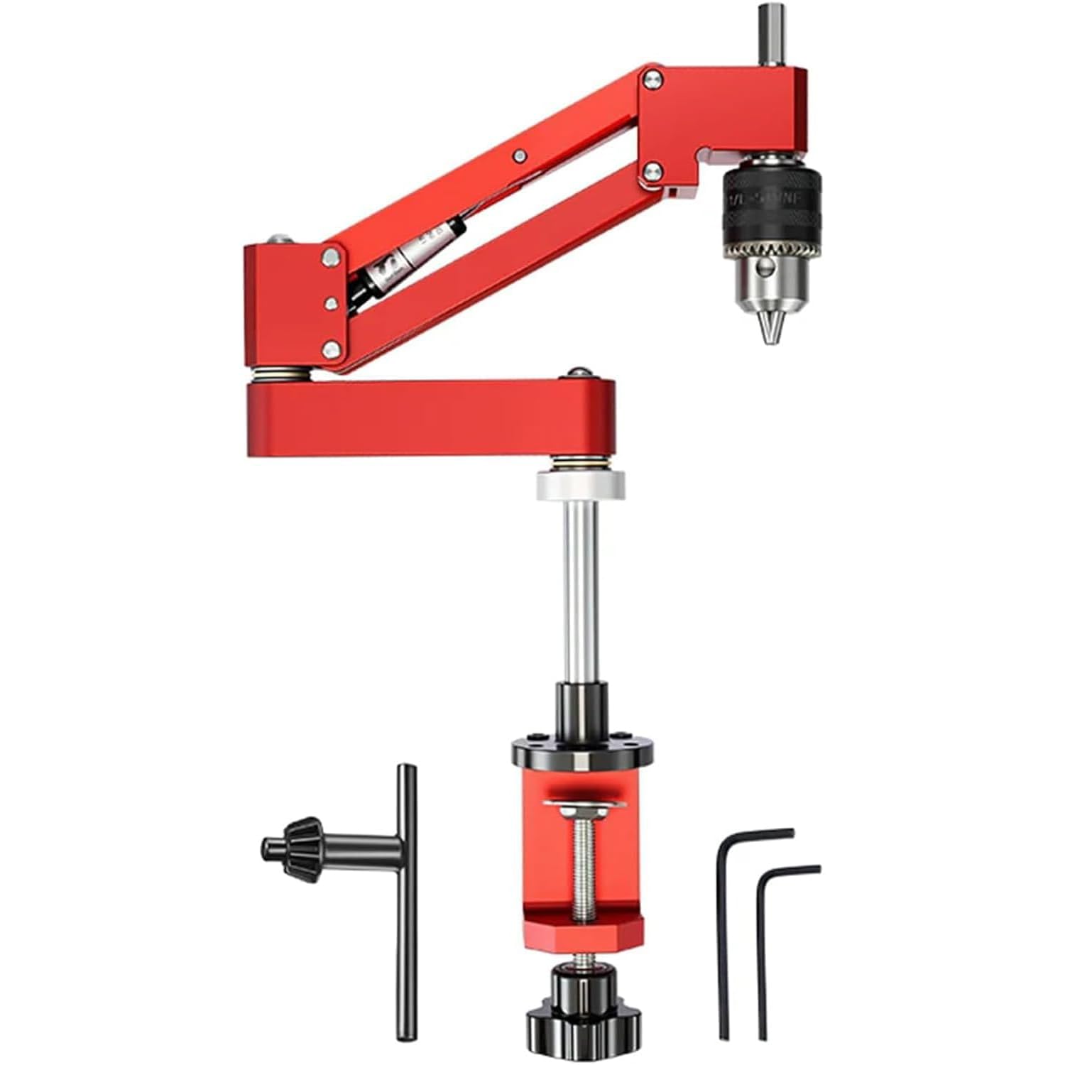 Manuelle Gewindeschneidvorrichtung Mit Ausleger, Gewindeschneidmaschine Mit Ausleger, Mit Spannzange Für 1,5–10 Mm, 130 Mm Hub, Mit Verstellbarem Arm, Befestigung Mit Klemme/schraube, Für
