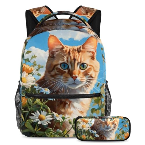 Sac à dos daypack chat et fleur pour les sorties des ados