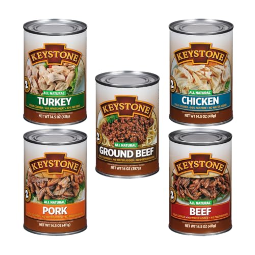 Keystone All Natural Sampler 5-Can Variety Canned Meat Pack | Hea...