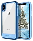 iPhone X Case, iPhone 10 Case, BENTOBEN Slim Shockproof Hybrid Hard PC Clear Back Flexible TPU Bumper [Support Wireless Charging] [Anti-Scratch] Protective Case for iPhone X / iPhone 10, Navy Blue