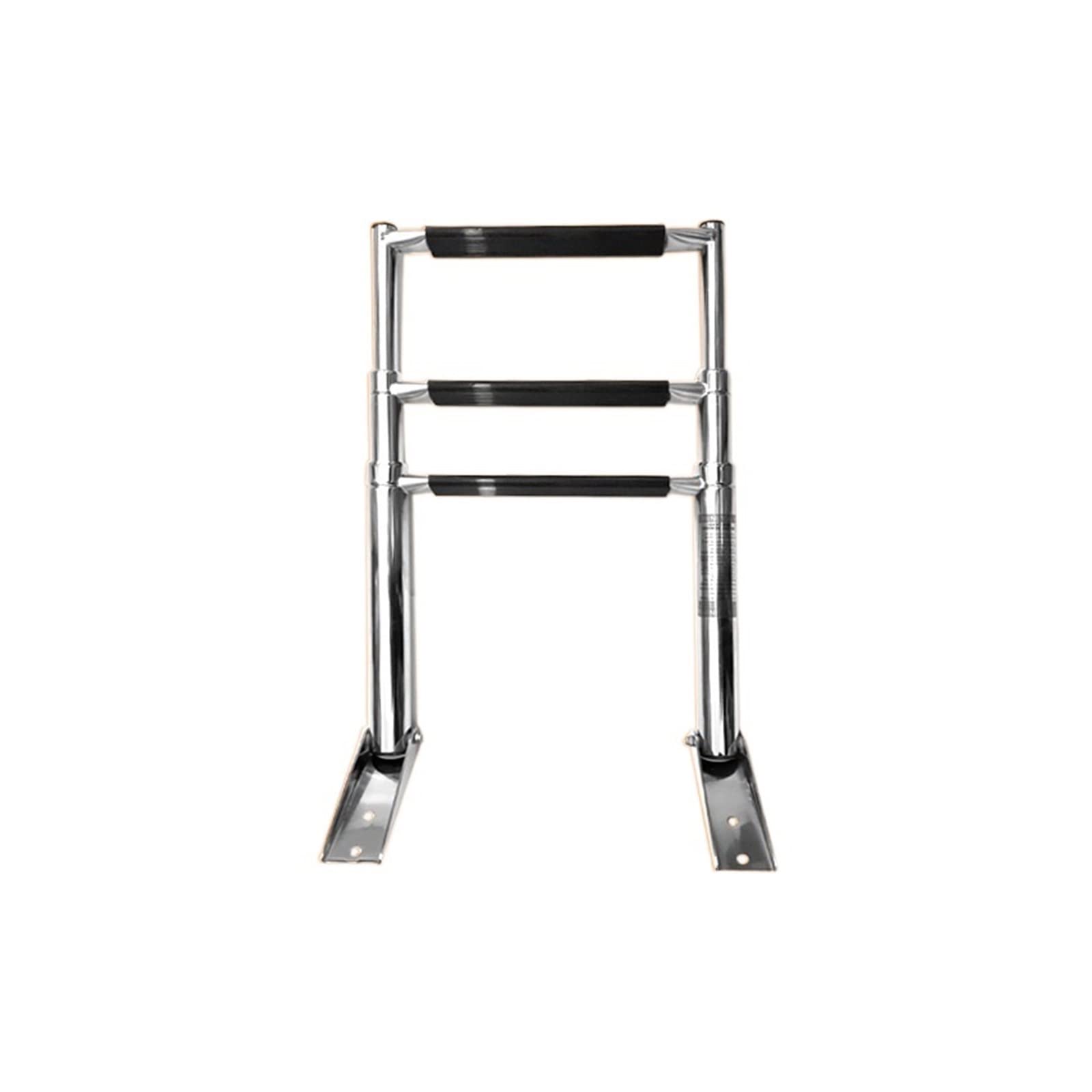 Stainless Steel Telescopic Ladder, Deck Launching Ladder Three-section Ladder Ship Yacht Accessories Marine Hardware