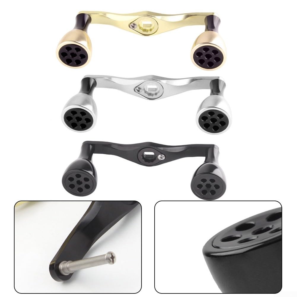 Manico per mulinello da baitcasting, 8 x 5 mm, per serie CQ, in lega di alluminio di lunga durata, lunghezza 105 mm, nero