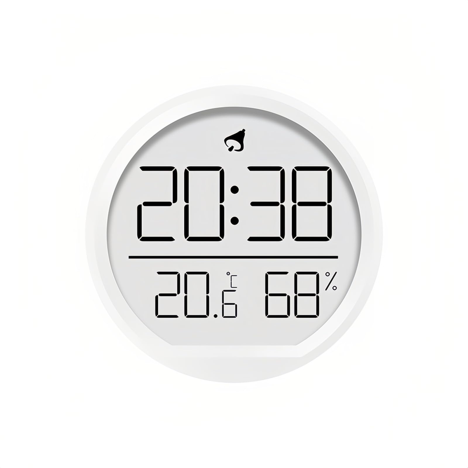 Lancoon LCD Digital Alarm Clock with Temperature & Humidity Small Magnetic Design Desktop Hanging 3 Types of Placement 12/24 Hour Calendar for Home Kitchen Office Students