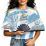 2026 World Soccer Cup Folding Fans – Soccer Game Day Essentials for Stadium Chants, Party Favors, Gifts & Accessories, Argentina Jersey Outfit for Women Men – One Size