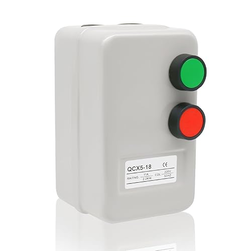 AKZYTUE Arrancador de motor eléctrico magnético, 220V 2.2KW 3HP Interruptor de motor eléctrico magnético, interruptor magnético trifásico o