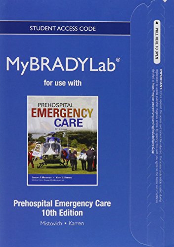 Prehospital Emergency Care MyBradyLab Access Code 0133369706 Book Cover