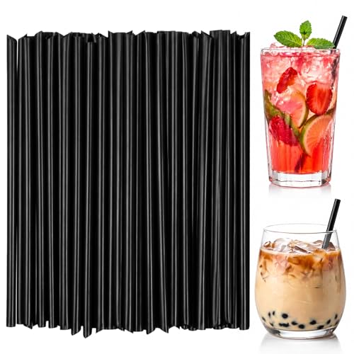 JJUNW 100 pitillos negros cortos de plástico desechables miniatura 1