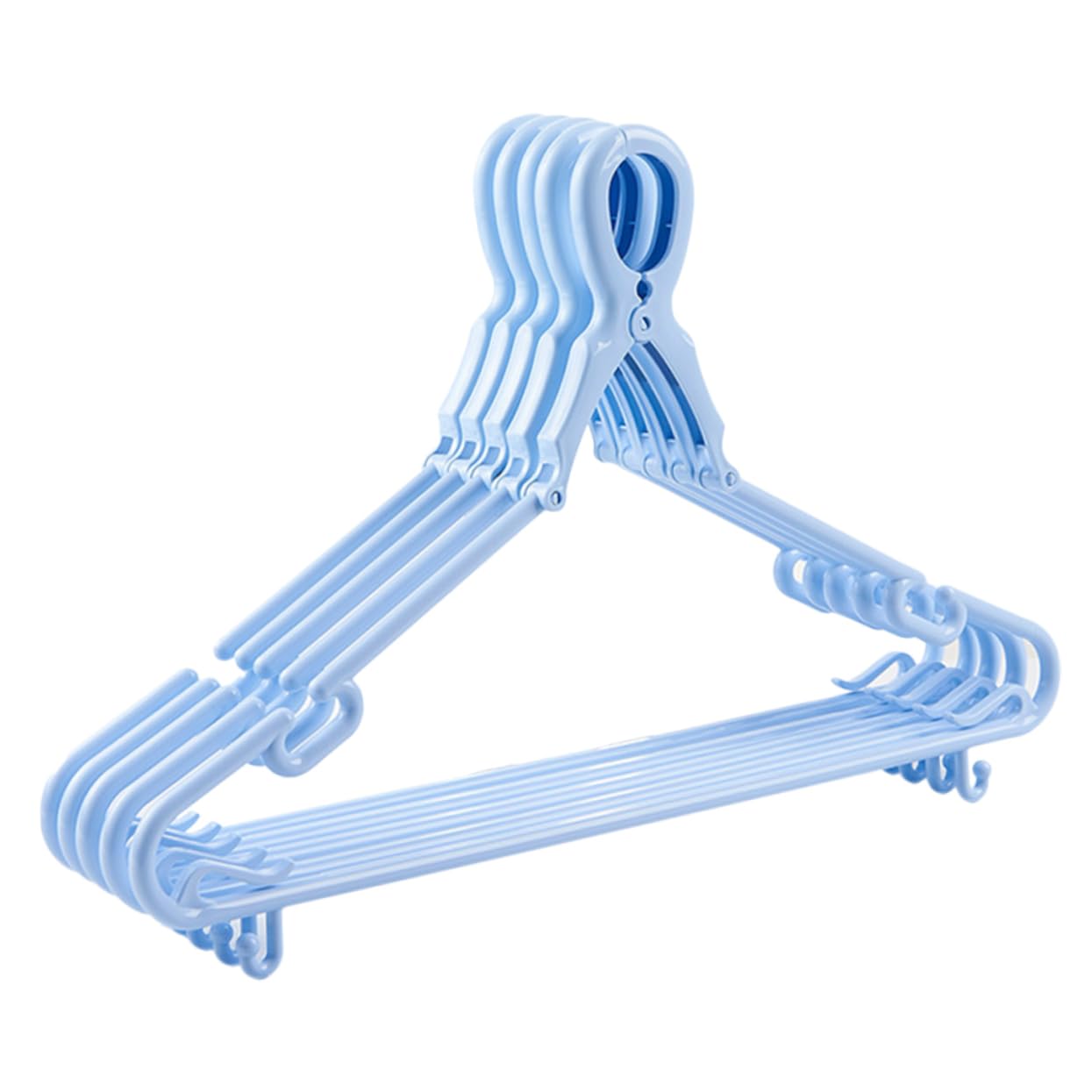 Happyyami 5pack Windproof Clothes Hangers Heavy Duty Plastic Hangers Clamp Design Multi-Function Home for Wardrobe
