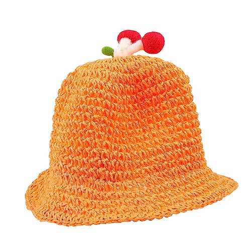 Hemoton Mushroom Decor Boys and Girls Beach Hat Lightweight for Toddlers Portable Orange