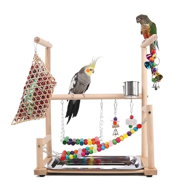 Puesto de pájaros Combinación de Varios Juguetes, Loro, Casino, Juguete for morder, Escalera for Escalar, en la Nube, Anillo oscilante, for pájaros, Puente Colgante