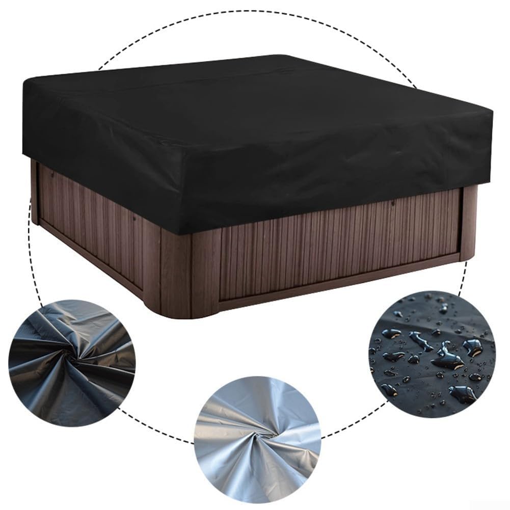 Housse de protection contre les intempéries pour jacuzzi - Résistante aux intempéries - 210 x 210 x 30 cm