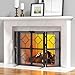 Amagabeli 48 x 28 Inch Fireplace Screen with Doors 3 Panel Foldable Wrought Iron Furnace Fireguards Fireplace Cover Free Standing Large Screen for Fireplace Wood Burning Metal Mesh Fire Spark (Black)
