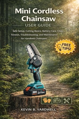 MINI CORDLESS CHAINSAW USER GUIDE: SAFE SETUP, CUTTING BASICS, BATTERY CARE, CHAIN TENSION, TROUBLESHOOTING, AND MAINTENANCE FOR HANDHELD CHAINSAWS. image 2