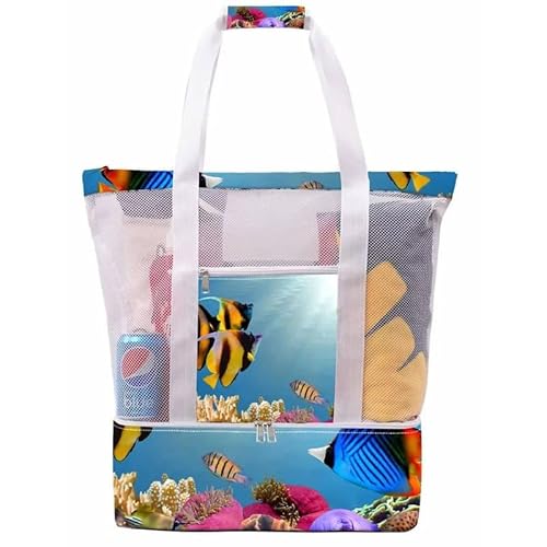 Sac de Plage Grande Capacité Fourre Cabas Mode Fille Dames Sac de Rangement de Plage Séparation Humide et Sèche pour LPiscine, Voyage, Vêtements, Jouets, Gym (Color : #24, Size : 1 pièce) Cover