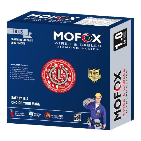 Image of MOFOX Diamond Series FR /FRLS Electrical Wire, Multi-Strand Copper Conductor 90 Meter (YELLOW, 1.00 SQ MM)