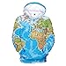 TURMIN Unisexe Carte du Monde à Capuche 3D imprimé Hommes Chauds Sweatshirts Pull Streetwear Pull à Capuche avec poches-E01662-L