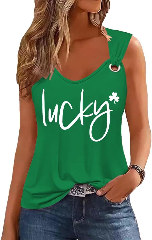 Womens Gradient Notched Neck Casual Tank Tops Novelty Sleeveless Shirts Funny Graphic Tee Vests