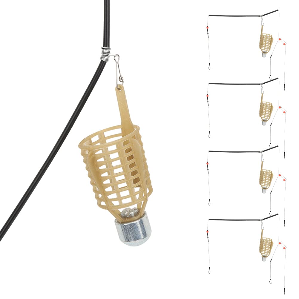Zhangpu Portable Lightweight Fishing Bait Cage 4PCS Trap Basket Feeder Holder for Carp Fishing Accessories (50g 4pcs)