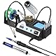 60W LCD-Digitalanzeige lötstation set, 90°C ~ 480°C einstellbare Temperatur soldering iron, Lötstation mit 2 helfenden Händen, 5 Lötspitzen, Bleifreiem Lötdraht, Entlötpumpe, Automatischem Schlafmodus