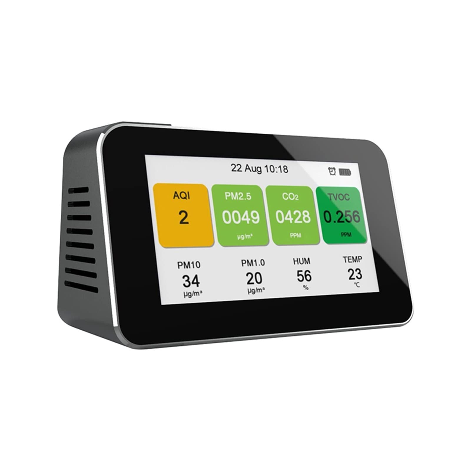 Lpuhhda One Color Gas Detector, Co2 Indoor Formaldehyde Detector Air Pollution Meter Pm2.5/Tvoc/Co2 Air Quality Monitor Gas Analyzer