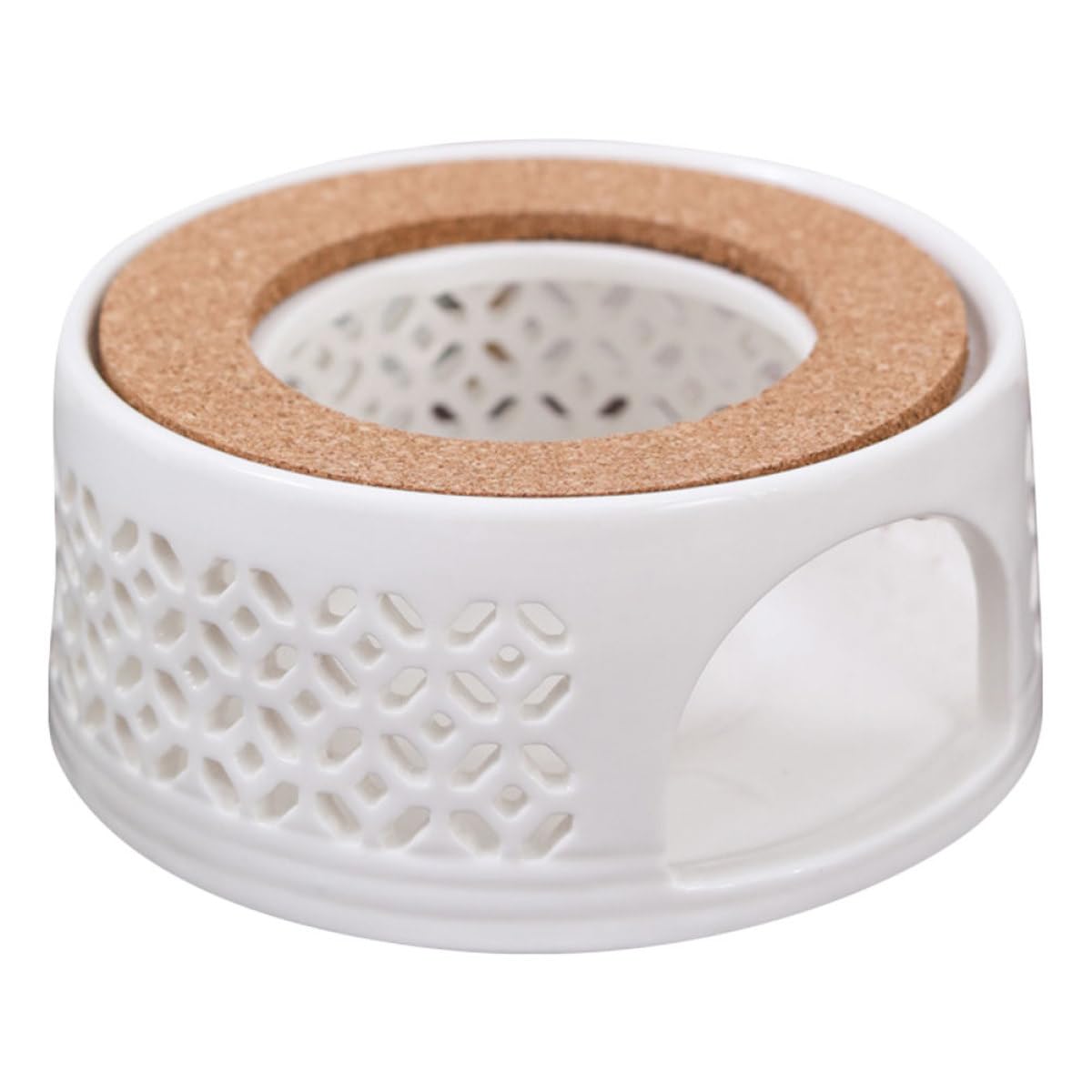 Base Chauffante pour Théière en Céramique Blanche Élégante Chauffe-Thé Japonais à Bougie Léger et Portable pour Maison et Bureau Outil Créatif pour Chauffer Le Thé Boissons