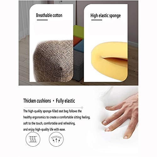 Repose-pieds en tissu de lin coffre a jouets robuste pour liberer de l'espace