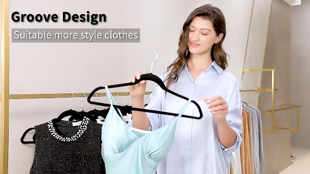 HOUSE DAY Lot De 60 Cintres Noirs En Velours De Qualité Supérieure