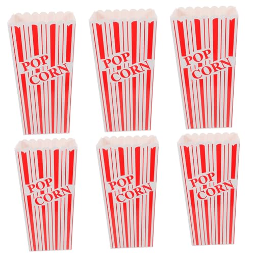 KICHOUSE Large Popcorn Paper Boxes 6 Snack Bucket for Popcorn Decorative Party Supplies