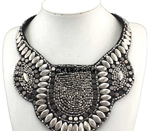 Egyptian pharaoh's Collar Necklace Fashion Silver Beads Boho Choker Women Dress