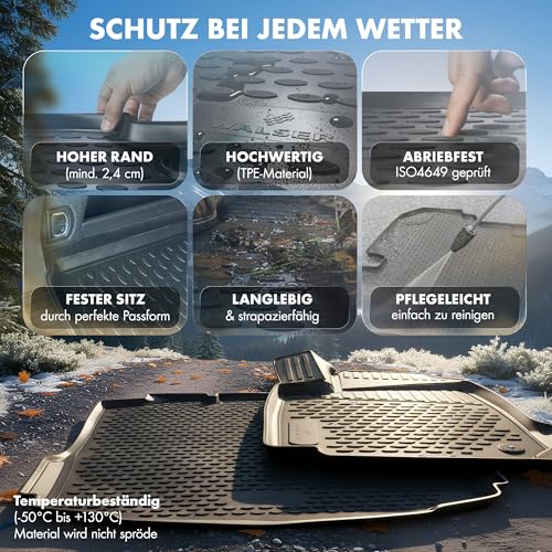 Bac de coffre Audi Q2 et tapis de sol caoutchouc WALSER - 3