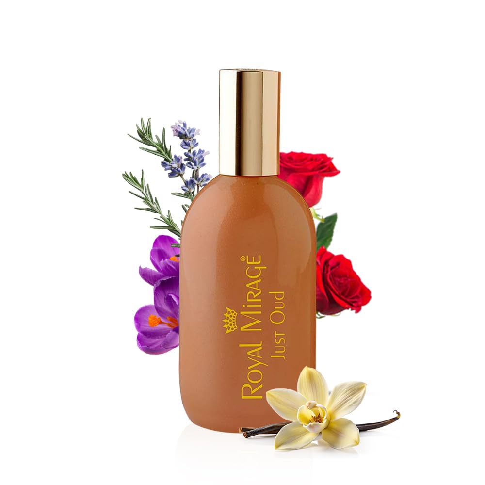 - Royal Mirage Just Oud Eau de Cologne - Premium Oud Wood & Leather Fragrance Spray - Sultry Woods & Florals - 120ml (4 oz) Long-Lasting EDC