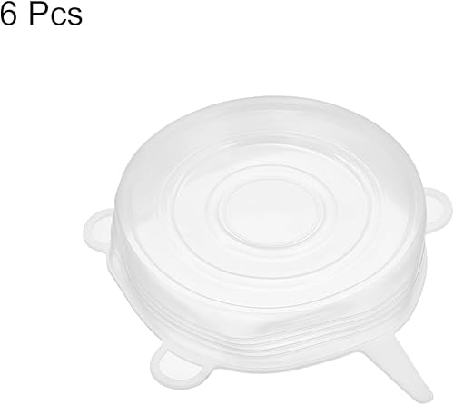 Miniatura 3 de uxcell Tapas elásticas de silicona, paquete de 6 tapas redondas de 3.74 pulgadas, tapas de silicona reutilizables para tazas, tazones y cubiertas de
