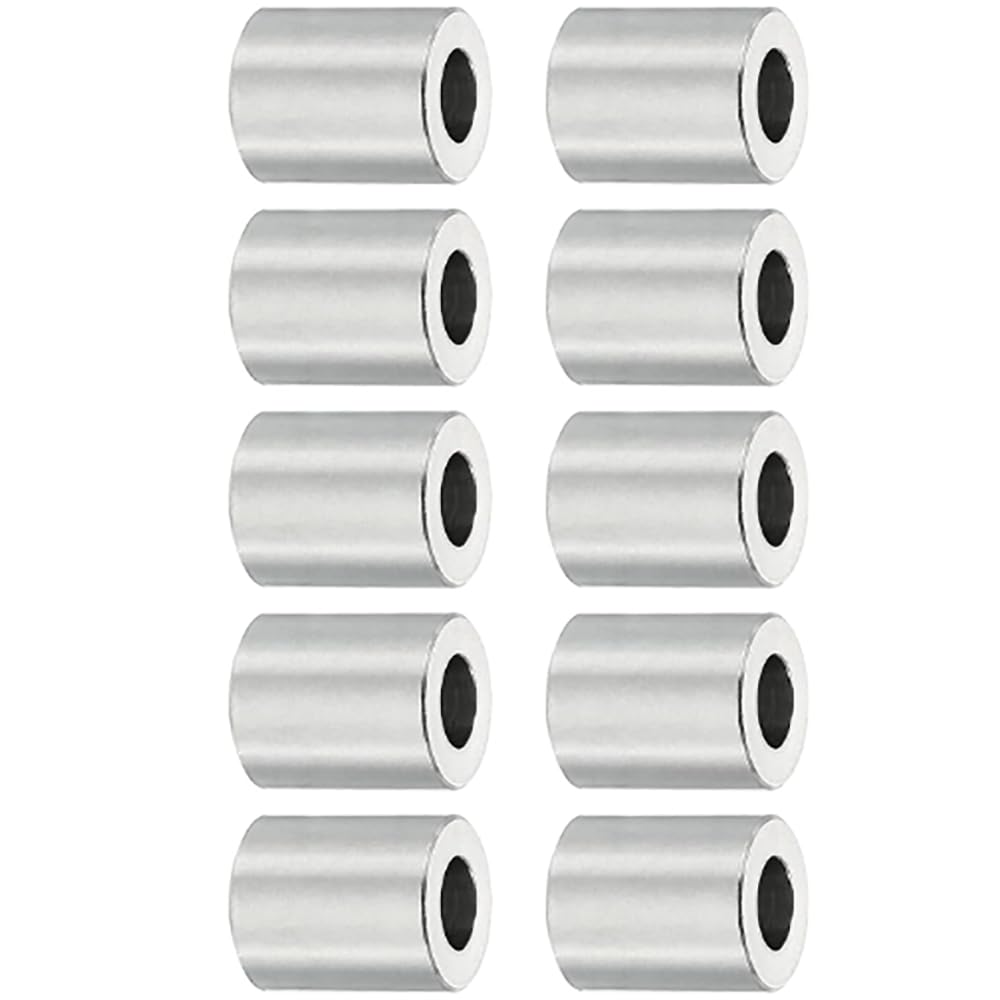TOP-VIGOR 10Pcs M4 Aluminum Spacer, 4.2mm ID x 8mm OD x 10mm Length Metal Spacer