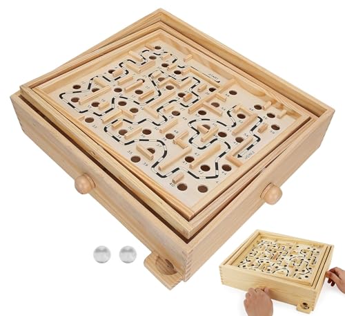 Wooden Ball Games Brio Labyrinth Game Coordinated Developmen Wooden Ball Game Maze Educational Labyrinth Puzzle for Dementia Adults Kids Maze