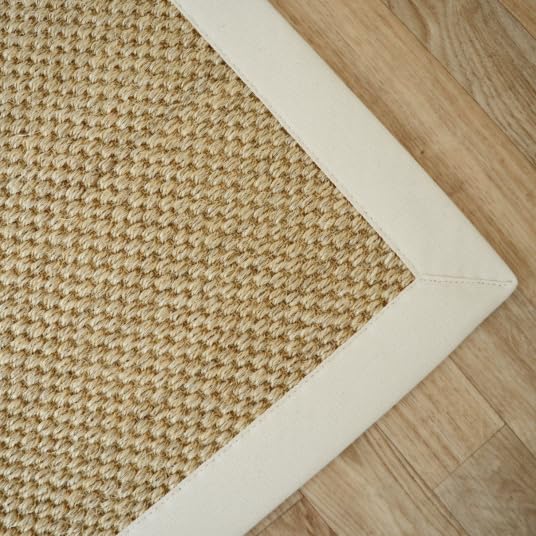 Decoweb Tapis sisal - Kidara Naturel - Ganse écru - 120 x 170 cm