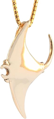 Manta Ray Ocean Collar Colgante de 14 quilates con dije de mantarraya de oro