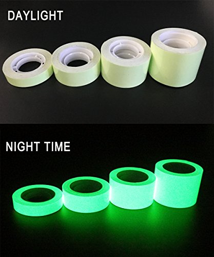 Duofire Glow In The Dark Tape, Luminous Tape Sticker,9.84' Length X 0.47" Width (1.2Cmx300Cm) High Luminance Glow Removable Waterproof Photoluminescent Glow In The Dark Safety Tape (Size-No.5) #TOP2