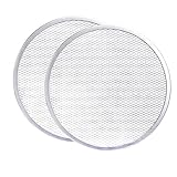 YEUIKERR 2 Pack Pizza Screen,12 Inch Non-Stick Bakeware Baking Screen, Aluminum Pizza Pan with Holes...