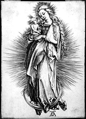 Lienzo de la Virgen y el Niño de Alberto Durero, cuadro de 60x90cm para decorar el dormitorio