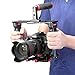 NEEWER Camera Video Cage Film Movie Making Kit, Aluminum Alloy with Top Handle, Dual Hand Grip, Two 15mm Rods, Compatible with Canon Sony Fujifilm Nikon DSLR Camera and Camcorder (Black + Red)