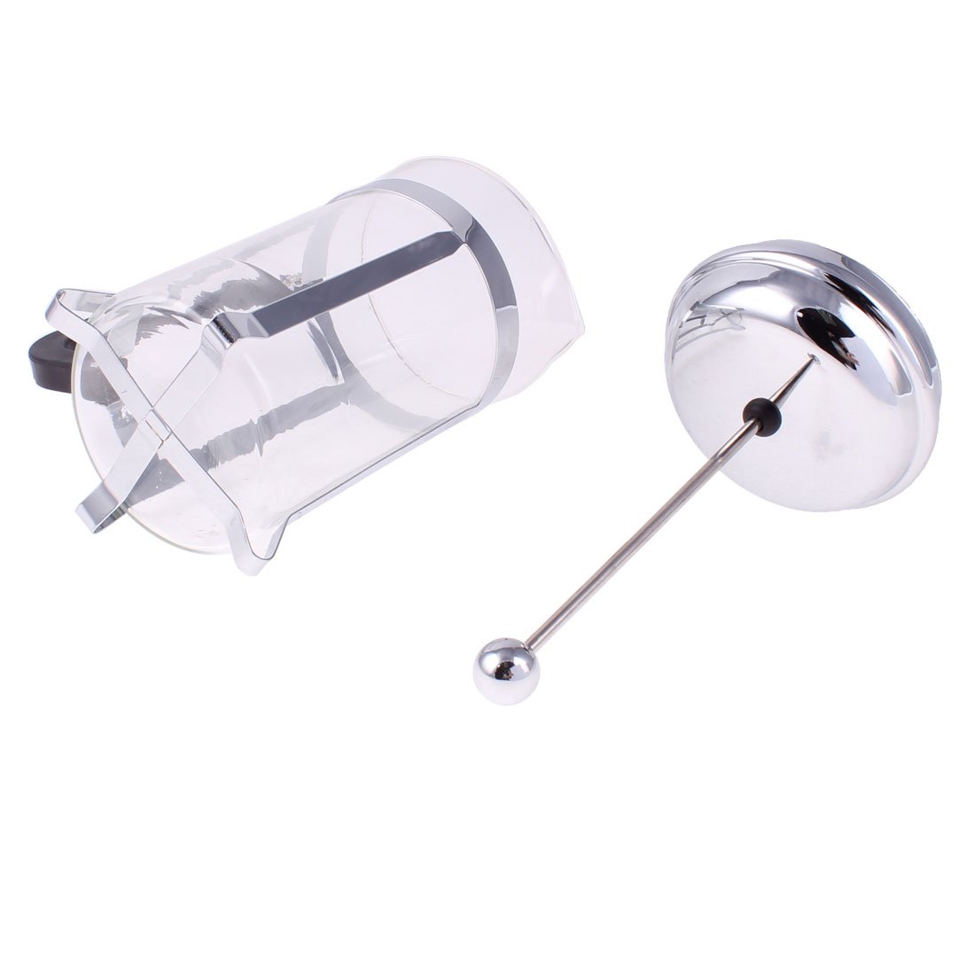 Ruilogod Glass Coffee Tè Maker PLUNGER French Press Pot 600ml argento tono