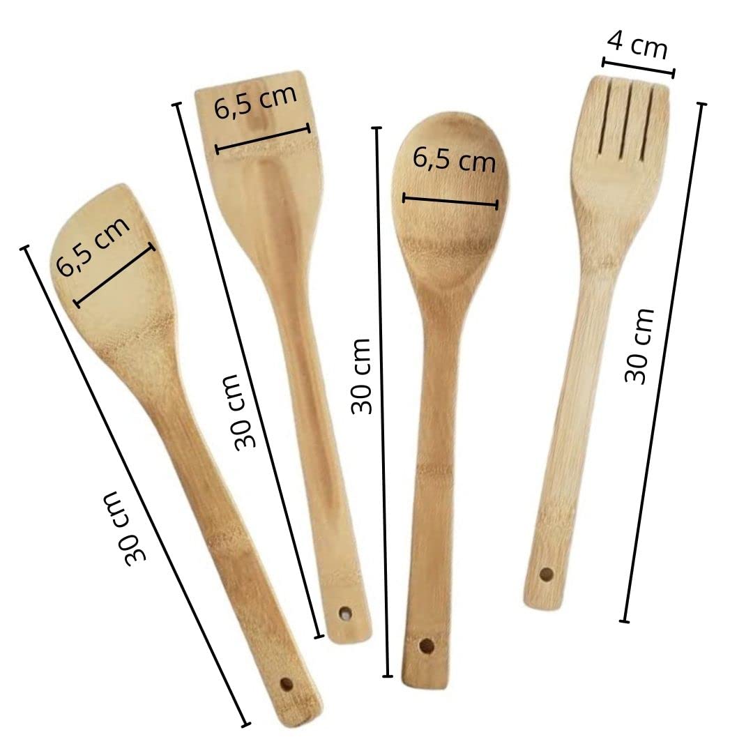 Set Cuisine Saine : Cuillère En Bois Bambou + Spray Huile Rechargeable - Vaporisateur Pour Cuisson Légère