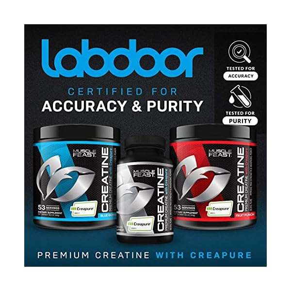 Muscle Feast Creapure Creatine Monohydrate Powder | 5400Mg of Premium 100% Pure German Creatine Per Serving | Vegan, Keto, Gluten Free | Unflavored - 55 Servings - Image 7
