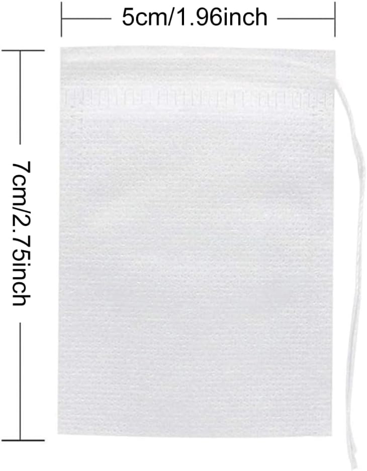 ECYC Ltd 1000 Pcs Drawstring Tea Filter Bags, Disposable Tea Infuser Bags Coffee Powder Tea Filter Bags Empty Tea Bags Spice Filter Bags for Loose Leaf Tea, Herbs, Spice, and Cooking, 5 x 7cm