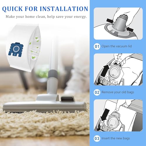 Sacs d'aspirateur Miele GN haute filtration avec 3 filtres AirClean pour Complete C3 S8