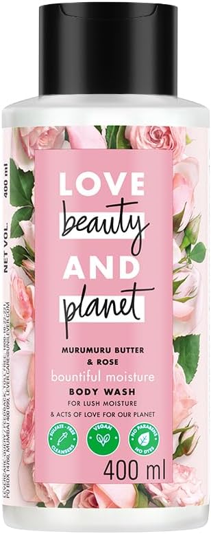 Love Beauty & Planet Moisturising Body Wash 400ml|| with Murumuru Butter & Rose|| Sulfate Free|| Paraben Free- Liquid Shower Gel
